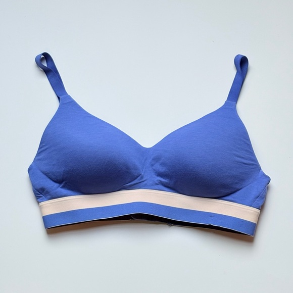 Hanes Other - Hanes Blue Adjustable Strap Bra with Striped Band